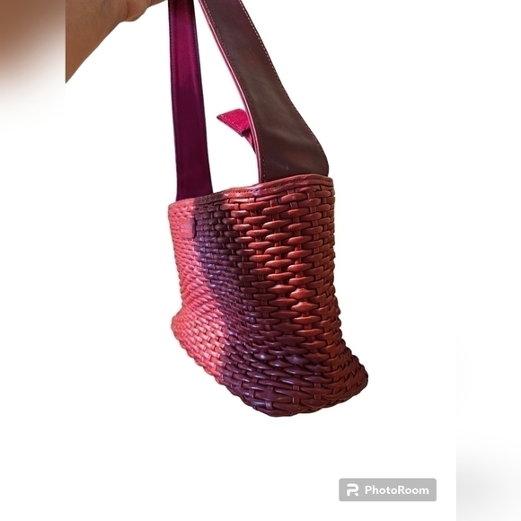 Kenneth Cole Reaction red basket weave purse. - Picture 5 of 8
